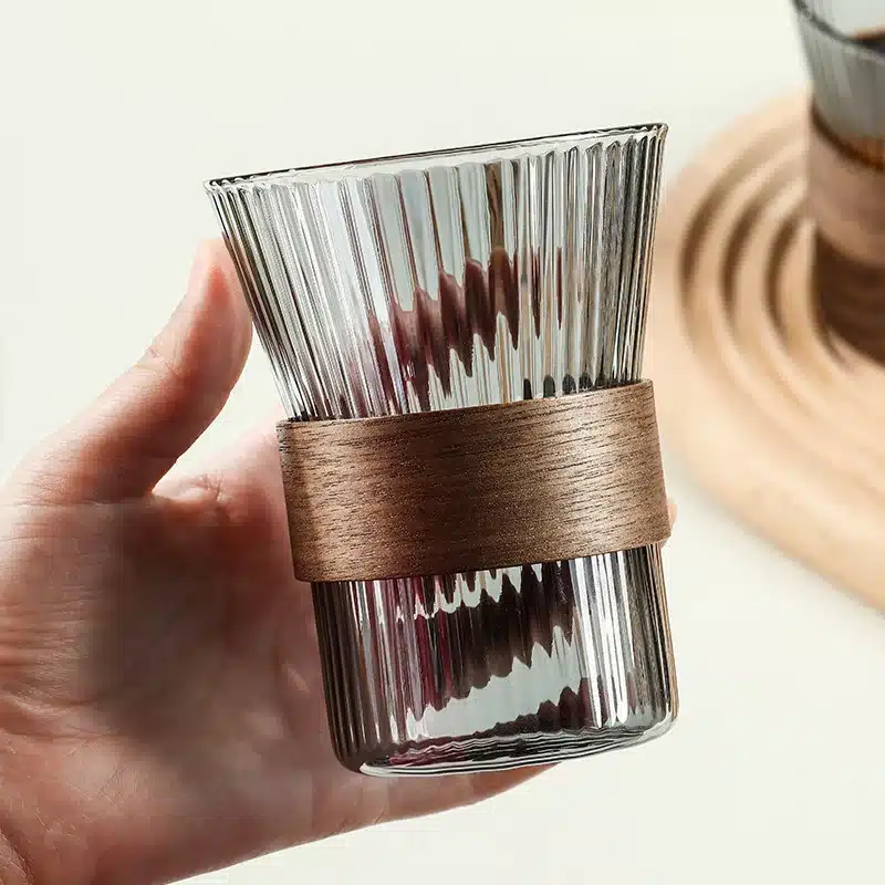 Glass Coffee Mug Wood Handle Espresso Glass Cup Glasses Whiskey Glass Kawaii Cup Coffeeware Beautiful Tea Mugs Beer Mug Cute
