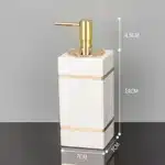 Volakos White Natural Marble Bathroom Accessories Golden Luxury Soap Dish Soap Dispenser Toothbrush Holder Tray Bathroom Set