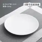 Black dish ceramic plate disc white Western restaurant tableware Barbecue grilled meat serving plate Ceramic frosted steak