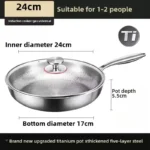 Titanium frying pan uncoated household fried egg fried steak pan thickened soldering pan gas stove induction cooker