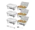 Goldoma 8QT rectangle chafing dish set with full size pans and folding stand
