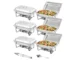 Goldoma 8QT rectangle chafing dish set with full size pans and folding stand