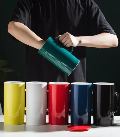 Extra large coffee mug with handle, 1200ml ceramic jumbo cup for tea or coffee