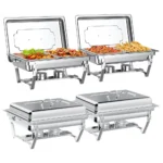 2/4/6Pack Chafing Dish Buffet Set Stainless Steel 8QT Food Servers and Warmers Fuel Holder for Party Catering Wedding - Image 8
