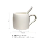 Nordic coffee shop frosted mug with spoon Tray Black coffee cup with wooden base Mark Drinkware mug Creative ceramic water