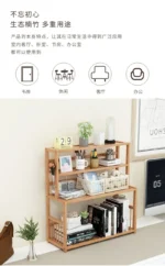 Wood 3 Layers Bookshelf Desk Organizer Student Book Holder Home Sundries Storage Shelve Kitchen Seasoning Rack Desk