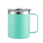 12oz Stainless Steel Mug with Handle Insulated Coffee Cup Insulated Tumbler Sliding Lid Gift for Camping, Office, Home,