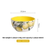 Creative Lemon Plate Ceramic Fruit Dish Ins Style Home Dining Thai Restaurant Tableware – angled view