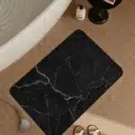 Stone Texture Diatomite Bath Mat Fast-Drying Water-Absorbent Rug for Bathroom Home Use