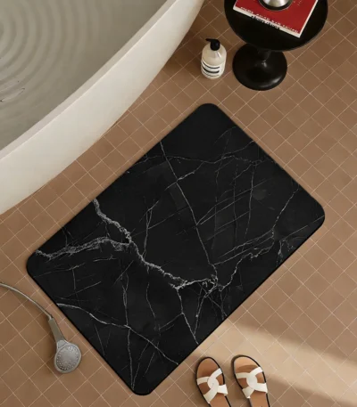Stone Texture Diatomite Bath Mat Fast-Drying Water-Absorbent Rug for Bathroom Home Use