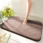 50*80cm Super Thick Fluff Fiber Bath Mat, Shower Room Rugs, Chenille Bathroom Floor Mat, Toilet Absorbent Entrance Door Mat