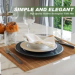 8PCS Bamboo Placemats Sushi Rolling Mat Reusable Wicker Placemat Heat Resistant Table Mats for Dining Wedding Party 12x18 In