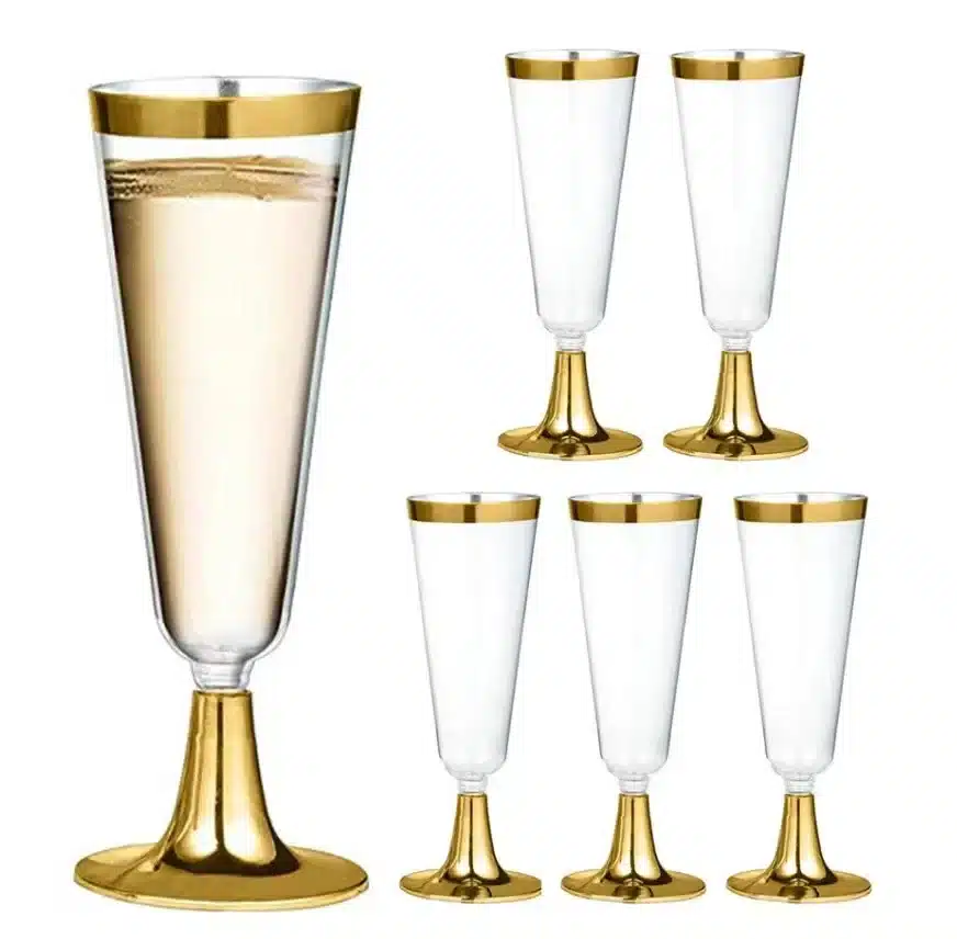 48PCS Disposable Red Wine Glass Plastic Champagne Flutes Glasses Cocktail Goblet Wedding Party Supplies Bar Drink Cups