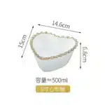 1pcs Ceramic Large Rice Bowl Heart-shaped Tableware Nordic Phnom Penh White Round Salad Plate Steak Dish Dinnerware Dinner