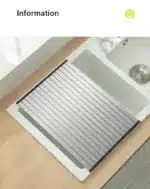 304 Stainless Steel Dish Drainer Roll Up Dish Drying Rack Shelf Folding Cutting Board Sink Washbasin Chopping Board Kitchen