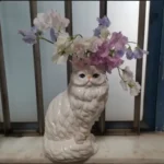 Hand painted ceramic vase from Monet Garden Fascination series with floral motifs