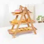 Wooden Three-Layer Serving Trays, Cupcake Stand, Fruit Cake Stand, Dessert Serving Tray, Detachable Rectangle Platter, 3