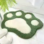 Cartoon Foot Shape Bath Mat Bathroom Door Absorbent Foot Mat Anti-slip Microfiber Bathroom Rug Machine Washable Bath Carpet