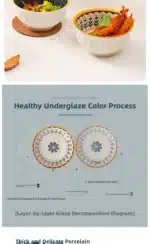 Nordic Style Ceramic Rice Bowl Underglaze Japanese Breakfast Bowl High Aesthetic Value round Shape Dinnerware Set – in a