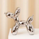Vilead Ceramic Plating Balloon Dog Orange Figurines Animal Statue Handmade Sculpture Gold Sliver Modern Living Room Desk