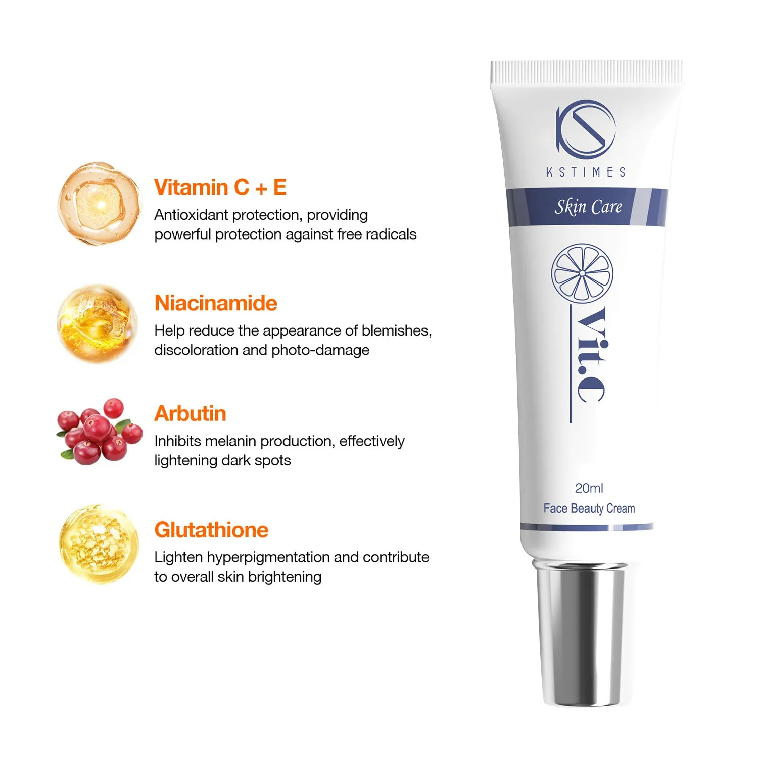 Vitamin C Cream for Face Brightening Moisturizer Korean Face Cream Beauty Soft Glutathione Skin Face Cream for Women