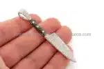 Trendy Unique 925 Silver Kitchen Chef Knife Sword Shape Iced Fine Jewelry Custom Lab Grown Diamond Pendant Anniversary Gift