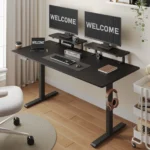 Standing Desk w/ 2 Adjustable Monitor Shelves,Electric Stand Up Desk with Memory Controller & Adjustable Height – top