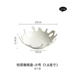 Nordic Coral Porcelain Salad Plate Abstract Irregular White Ceramic Dinner Plate Hotel Tableware Cooking Dishes Kitchen