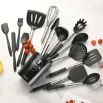 12PCS Food Grade Silicone Kitchen Cookware Utensils Turner Spatula Measuring Spoons Practical Cooking Tool Kitchenware Set