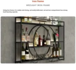 Wall Mount Wine Rack Bottle Wine Bar Cabinet Holder Adapt Single Miniature Black Cup Glass Storage Wine Cabinet Decor Szafeczki - Image 25