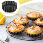 10PCS 4 Inch Mini Egg Tart Pan Molds with Removable Round Bottom Nonstick Pie Tart Bakeware Mold or Mousse Cake Dessert Baking - Image 5