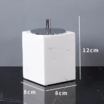 Minimalist Volakas White Natural Marble Set for Bathroom Luxury Soap Dispenser Toothbrush Holder Tray Bathroom Set