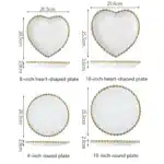 1pcs Ceramic Large Rice Bowl Heart-shaped Tableware Nordic Phnom Penh White Round Salad Plate Steak Dish Dinnerware Dinner