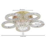 Luxury gold crystal chandelier LED ceiling light in modern living room