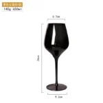 2Pcs glass household, multi-purpose black crystal glass, tall red wine glass, champagne glass, glass wine glass – base detail