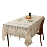 Rectangular Hollow Out Knitted Tablecloth Rural Retro Cotton Thread Crochet Dining Table Cover Lace Tea Table Cloth Table