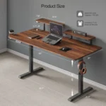 Standing Desk w/ 2 Adjustable Monitor Shelves,Electric Stand Up Desk with Memory Controller & Adjustable Height – side