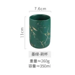 Creative Marbled Gold Plated Mouthwash Cup Couple Toothbrush Holder Bathroom Accessories Ceramic Mouthwash Cup Home