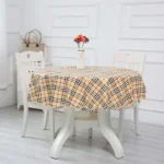 PVC Hotel Waterproof and Oil Proof Large Round Tablecloth Hotel Plastic Round Table Cloth Wash Free and Scald Proof Table