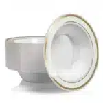 20PCS Disposable Tableware Plastic Salad Soup Bowl High-end Heavy Duty Phnom Penh Banquet Disposable Dessert Plate