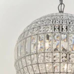Vintage Crystal Pendant Light Luxury Copper Chandelier for Living Room Villa Dining Room Home Decoration Hanging Lamp – in a