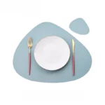 Inyahome PU Leather Dual Sided Placemat and Coaster Set Upgraded Coffee Mats Home Kitchen Dining Table Place Mats Nordic