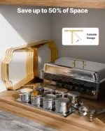 SucceBuy 8 Qt 4 Pack Chafing Dish Buffet Set Stainless Steel Chafer with 2 Full Size and 4 Half Size Pans Catering Warmer Server - Image 6
