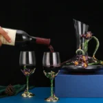 Creative Enamel Iris Glass cup Champagne Flutes Crystalline Party Gift Toasting Glass Goblet Crystal Anniversary unique mug