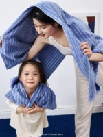 Striped Geometric Rhombuses Cotton Towels Soft Absorbent Face Towel Combed Long Staple Kids Hands Towel Adult Bath Household