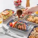 vancasso 6/12 Piece Porcelain Rectangular Serving Plates Bohemian 8.5inch Dinner Plates Set for Beef/Food/Noodles/Pasta 6