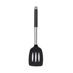 Goldoma silicone spatula set with two heat-resistant spatulas on a nonstick pan