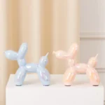 Vilead Ceramic Plating Balloon Dog Orange Figurines Animal Statue Handmade Sculpture Gold Sliver Modern Living Room Desk