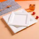 50pcs Degradable Square 6/8/10 Inch Disposable Paper Plate Thick Cake Tray for Baking Barbecue Party Tableware Fruit Snack