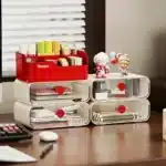 3 Layers Desk Organizer With Drawers Multifunctional Office Accessories Storage Box Stationery Desktop School Supplies